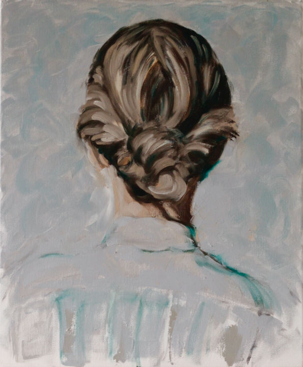 Painting titled "Vue de dos" by Blanka Adamus, Original Art, Oil