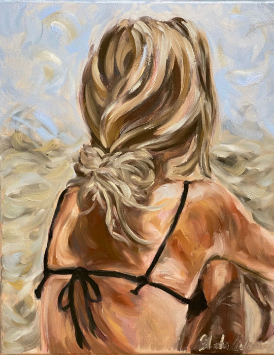 Painting titled "l'été dernier" by Blanka Adamus, Original Artwork, Oil