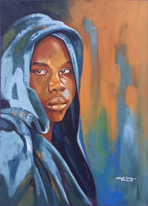 Ζωγραφική με τίτλο "Fearless Anticipati…" από Adebayo Temitop Emmanuel, Αυθεντικά έργα τέχνης, Λάδι