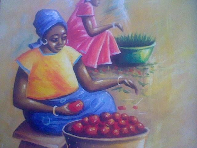 Peinture intitulée "kola22.jpg" par Adeboukola Agbadje, Œuvre d'art originale,