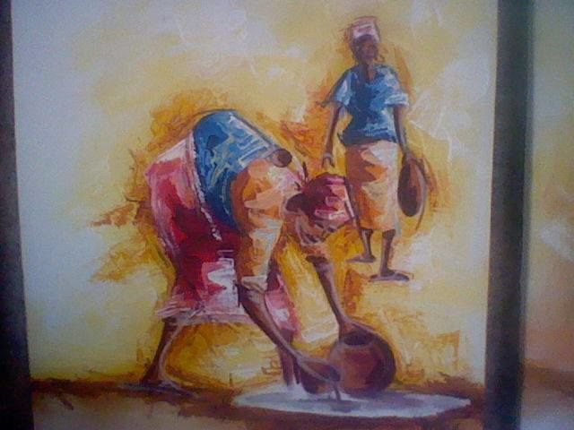 Peinture intitulée "kola24.jpg" par Adeboukola Agbadje, Œuvre d'art originale,