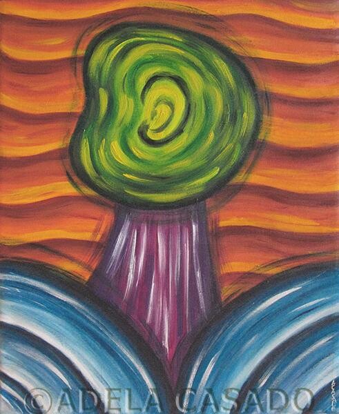 Painting titled "LA ESCUCHA o Emocio…" by Adela Casado Cano, Original Artwork, Acrylic