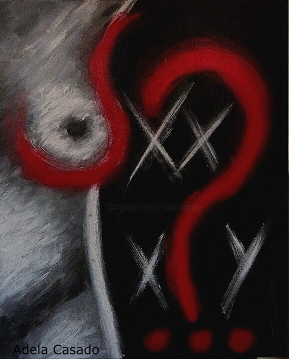 Painting titled "CUESTION DE GENERO X" by Adela Casado Cano, Original Artwork, Acrylic