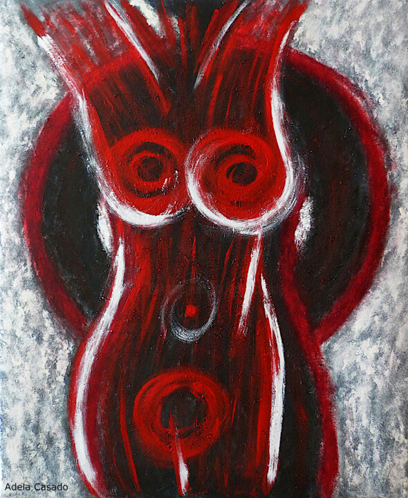 Painting titled "Cuestión de Género…" by Adela Casado Cano, Original Artwork, Oil