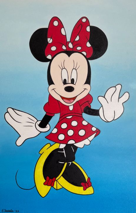 Beautiful Minnie Mouse, Painting by Adela Izabela Ștefan