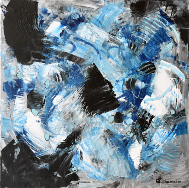 Painting titled "Energy 6 - modern a…" by Adelacreative, Original Art, Acrylic Mounted on Stretcher frame