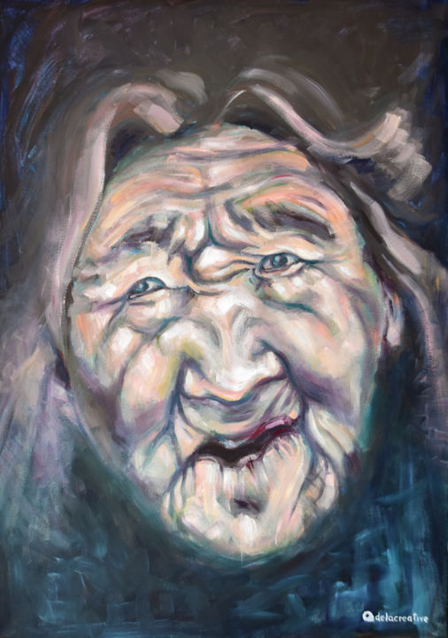 Old　Adelacreative　Mongolian　Portrait　Woman,　Картина　Painting　Of　Artmajeur