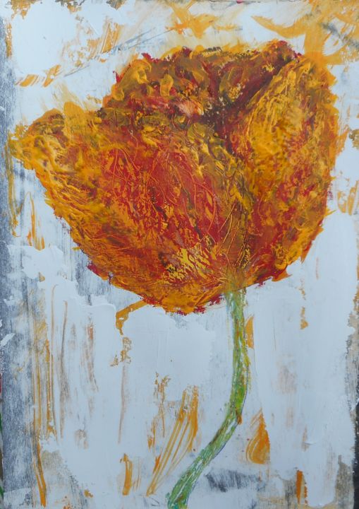 Painting titled "COQUELICOT II" by Adèle Fontran, Original Artwork, Acrylic