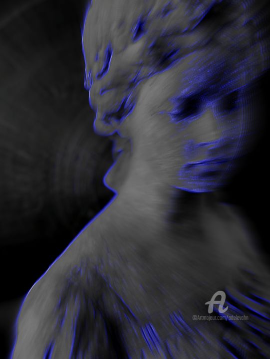 Digitale Kunst mit dem Titel "Mirage Bleu.#artist…" von Adèle Vahn, Original-Kunstwerk, 2D digitale Arbeit