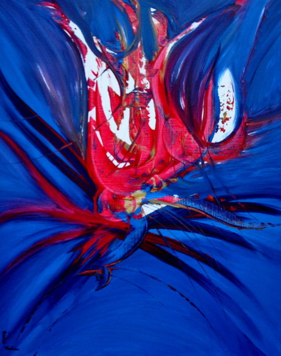 Картина под названием "Toi, ma lumière" - Adelia Martins, Подлинное произведение искусства, Акрил Установлен на Деревянная р…