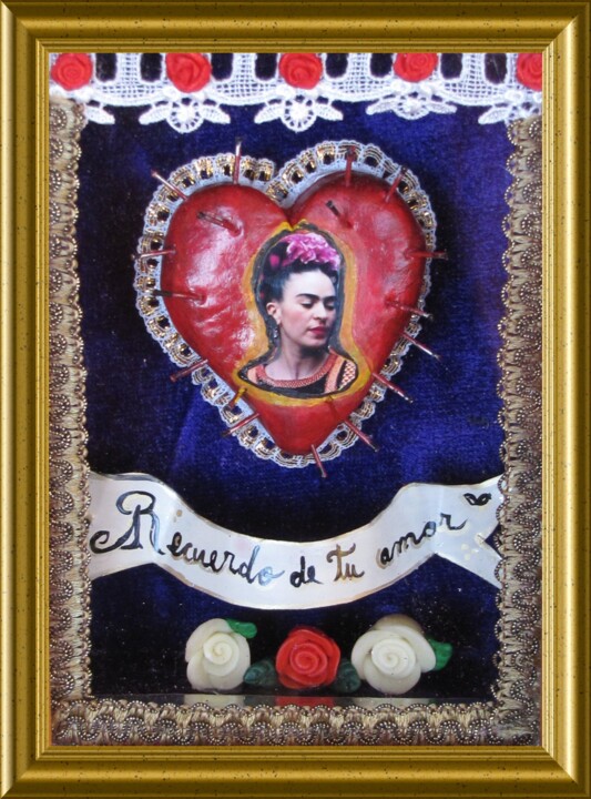 Κολάζ με τίτλο "Frida recuerdo" από Adelina Reyes, Αυθεντικά έργα τέχνης, Κολάζ