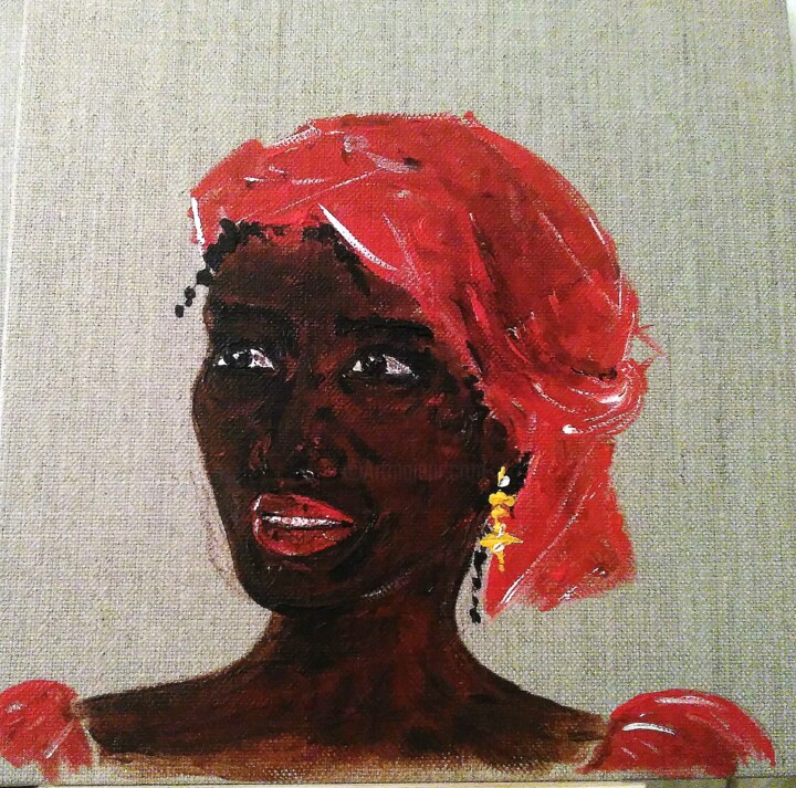 Peinture intitulée "Rwandaise2" par Adeline Penet, Œuvre d'art originale, Acrylique