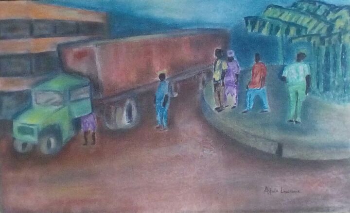 Peinture intitulée "Breakdown" par Adeola Lawrence, Œuvre d'art originale, Pastel