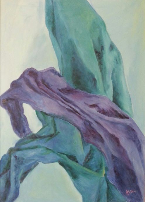 Painting titled "Violet Knot" by Adriana Gidea, Original Artwork, Oil