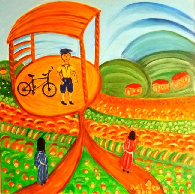 Painting titled "Choose the way" by Adi Lev, Original Artwork