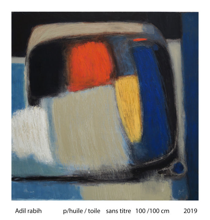 "Composition" başlıklı Tablo Adil Rabih tarafından, Orijinal sanat, Petrol