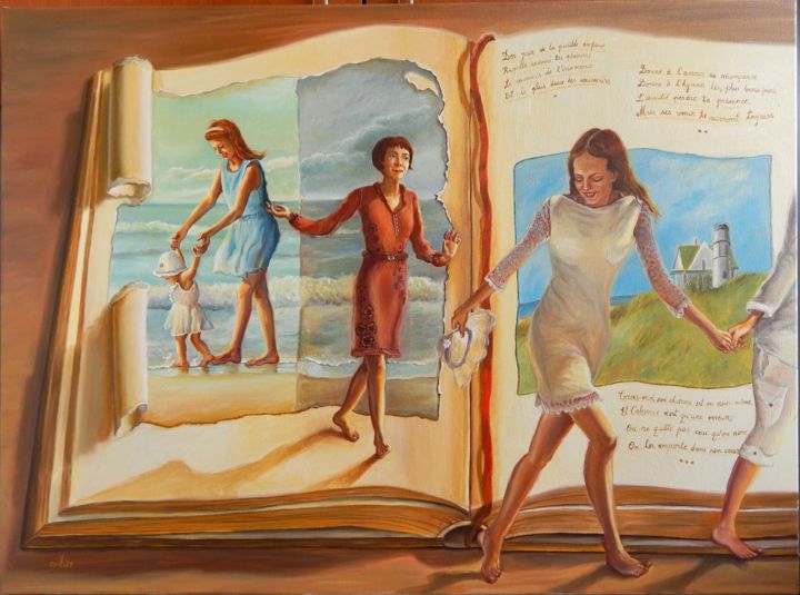 Painting titled "The comfort of a mo…" by Adina Lupan, Original Art, Oil Mounted on Stretcher frame