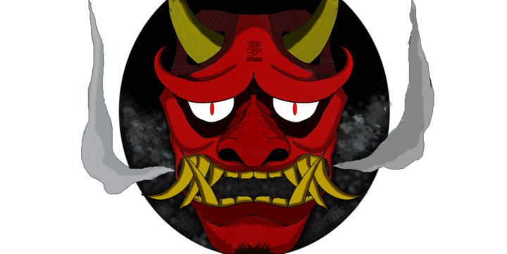 Digital Arts titled "Hannya Mask" by Rizkiadi13, Original Artwork, Digital Painting