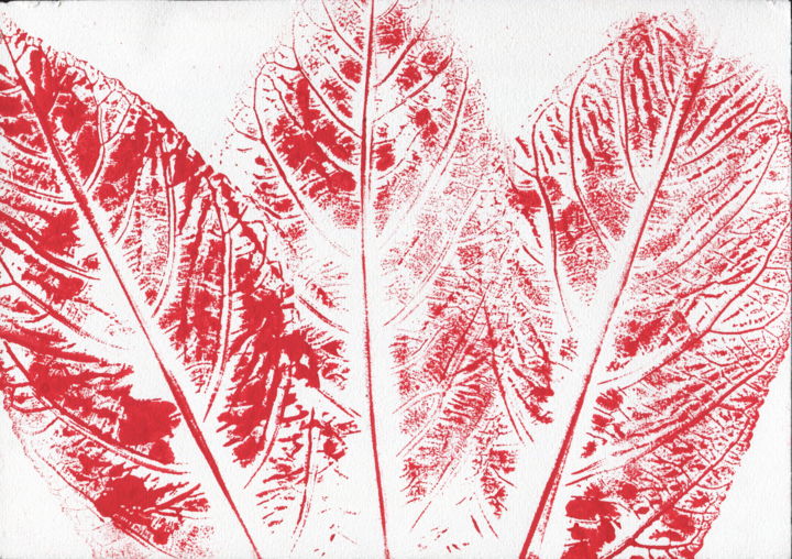 Printmaking titled "Leaf 14" by Billy Pratama Sunarta, Original Artwork, Acrylic