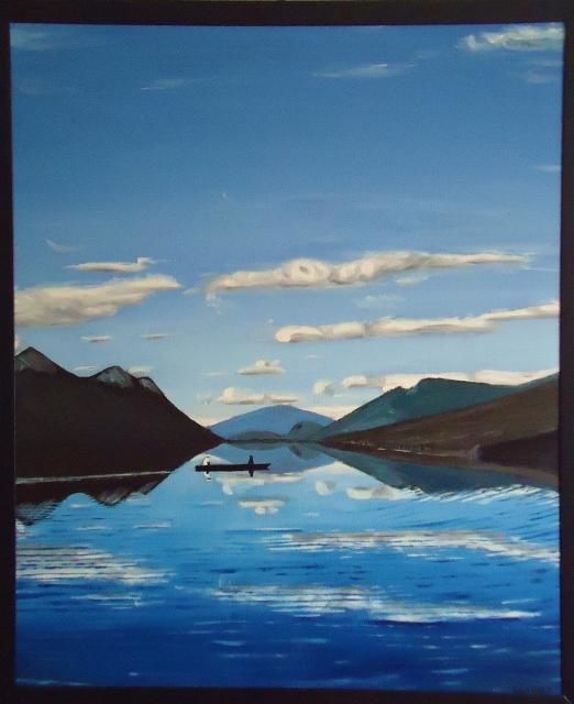 Ζωγραφική με τίτλο "Lake" από Admir Silajdzic, Αυθεντικά έργα τέχνης