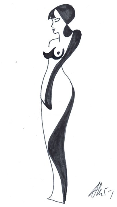 Drawing titled "modesty.jpg" by Adolf Neystat, Original Artwork