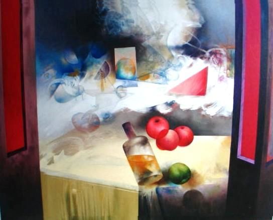 Painting titled "Bodegon" by Adolfo Ccolque Taipe, Original Artwork