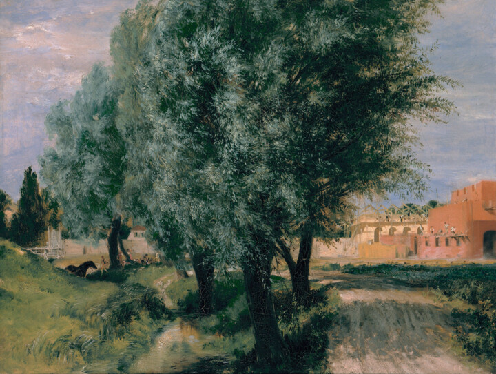 Картина под названием "Terrain à bâtir ave…" - Adolph Von Menzel, Подлинное произведение искусства, Масло
