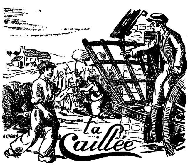 Rysunek zatytułowany „La Caillée” autorstwa Adolphe Cabon, Oryginalna praca
