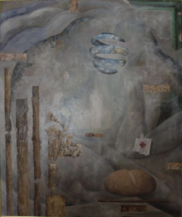 Pintura intitulada "Fin de la guerra" por Rocha, Obras de arte originais, Óleo