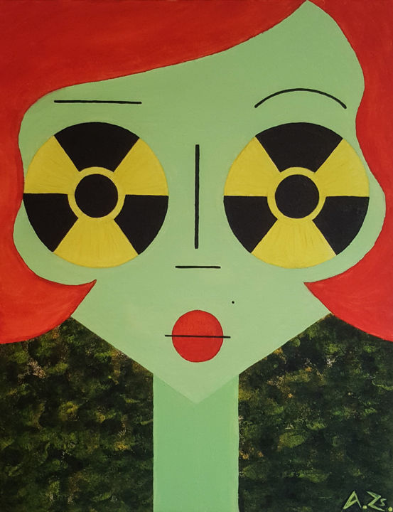 Painting titled "Radioattractivity" by Adrienn Zsakai, Original Art, Acrylic Mounted on Stretcher frame