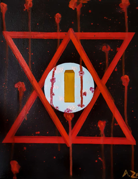 Painting titled "Rebirth" by Adrienn Zsakai, Original Art, Acrylic Mounted on Stretcher frame
