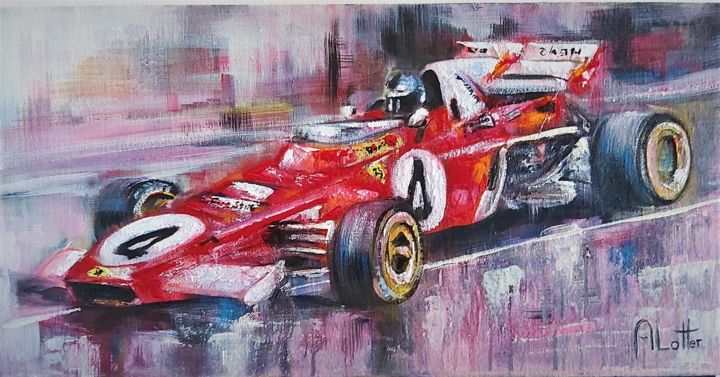 Peinture intitulée "Ferrari F1" par Adriaan Lotter, Œuvre d'art originale, Acrylique