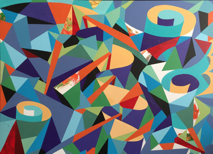 Painting titled "Giroscopio proverbi…" by Adrián Wacquez Young, Original Art,