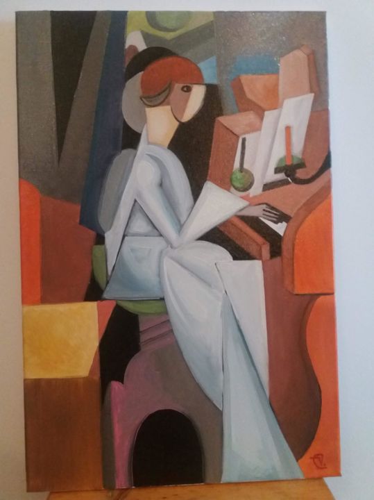 Картина под названием "Cubism.jpg" - Virgil Cristea, Подлинное произведение искусства, Акрил