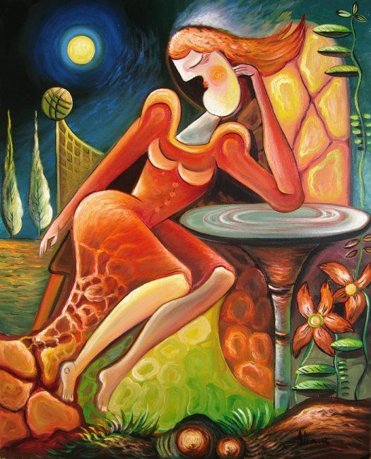 Painting titled "Indifference" by Adrian Doni, Original Artwork, Oil