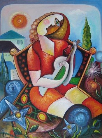Painting titled "Musical Night" by Adrian Doni, Original Artwork, Oil