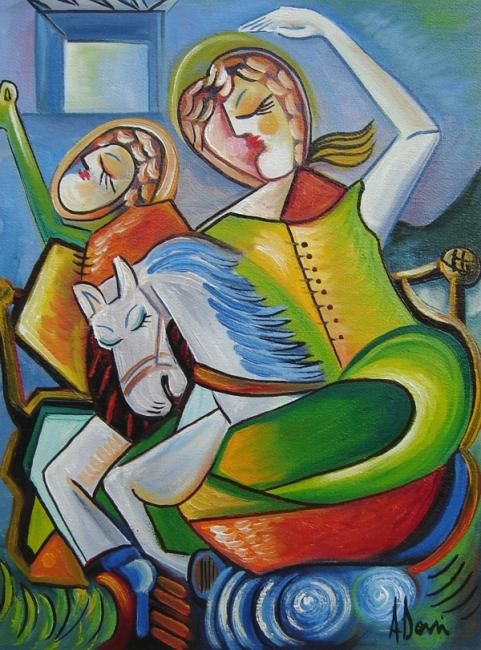 Painting titled "People and Pathes" by Adrian Doni, Original Artwork, Oil