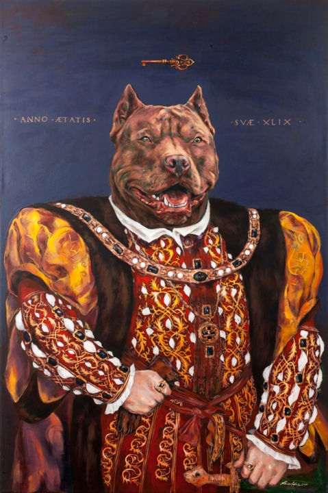 Painting titled "Henry VIII" by Adrian Laie, Original Artwork, Acrylic