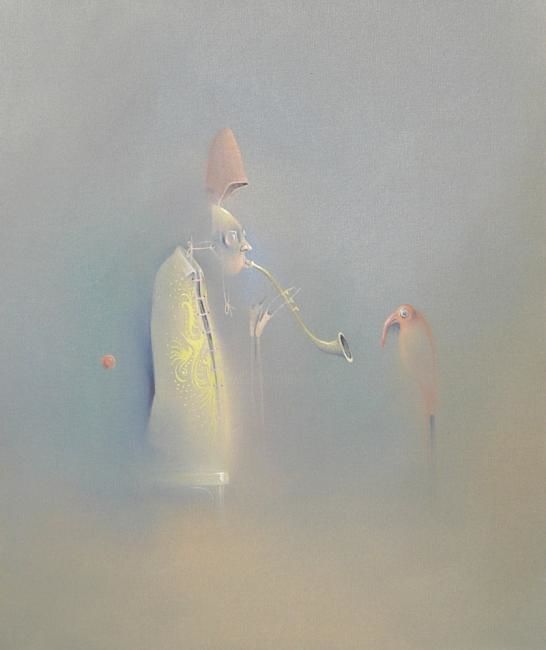 Malarstwo zatytułowany „Saxophone” autorstwa Adrian Paiu, Oryginalna praca, Olej