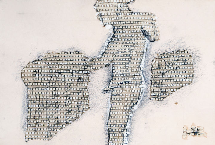 Σχέδιο με τίτλο "open - closed" από Adrian Uncrut, Αυθεντικά έργα τέχνης, Κολλητική ταινία