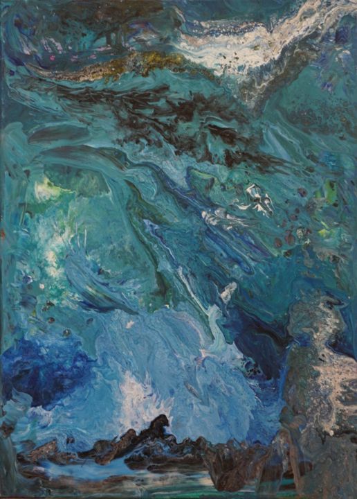 Painting titled "Mar furioso" by Audrey, Original Artwork, Acrylic