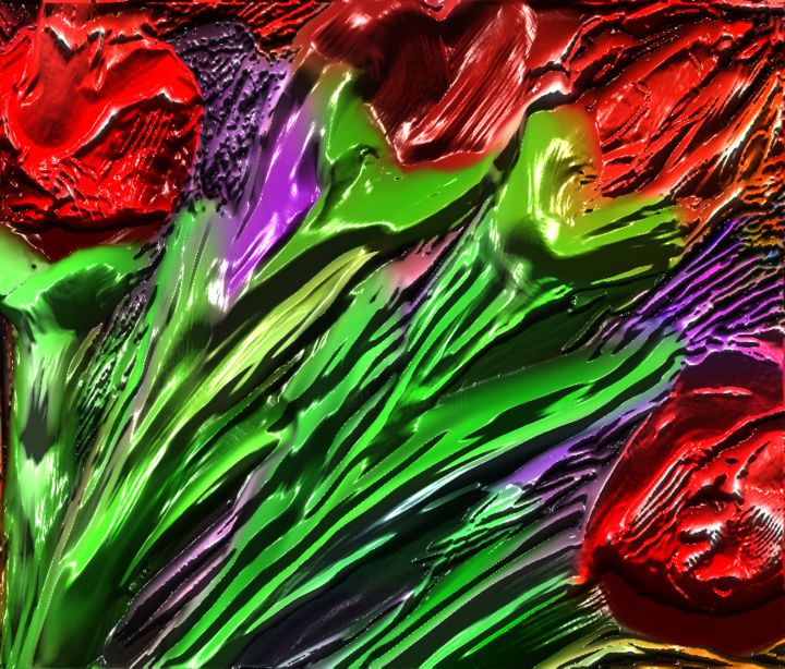 Digitale Kunst getiteld "Tulips" door Adriana Dule, Origineel Kunstwerk
