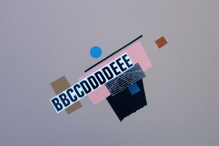 Collages intitolato "BCDE" da Adriana Katz, Opera d'arte originale, Carta