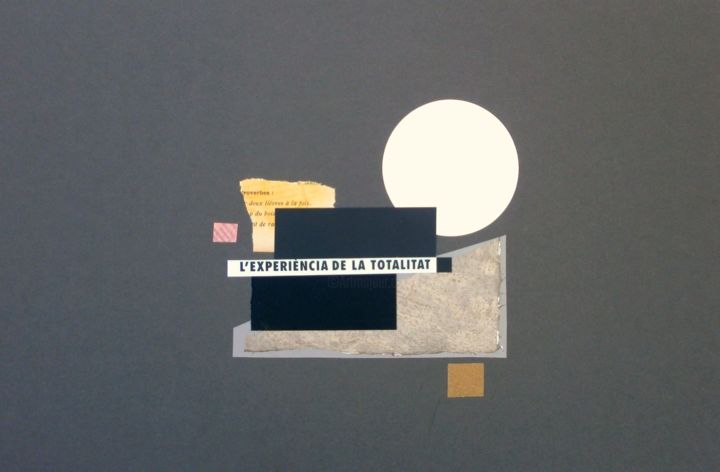 Collages getiteld "Light Moon" door Adriana Katz, Origineel Kunstwerk, Papier