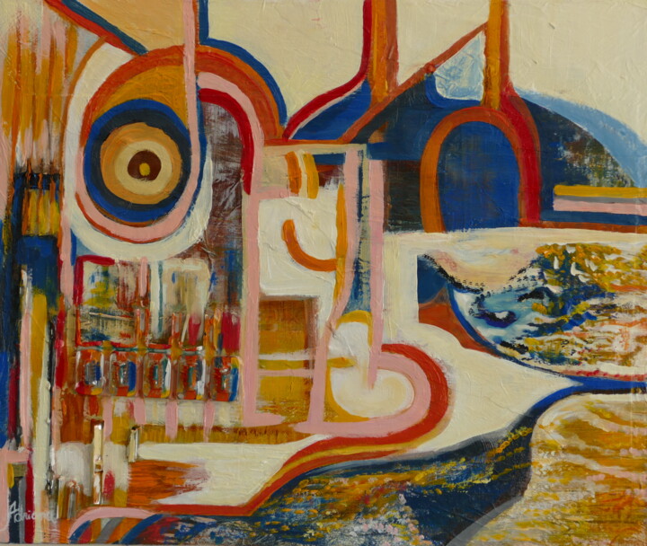 Pintura titulada "Puisard souterrain" por Adriana Kechichian, Obra de arte original, Acrílico