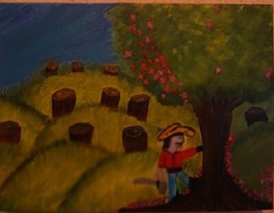 Pintura intitulada "O lenhador" por Adriana Loddi, Obras de arte originais, Óleo
