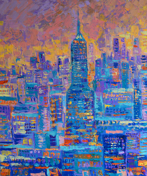 Painting titled "Manhattan original…" by Adriana Dziuba, Original Artwork, Acrylic