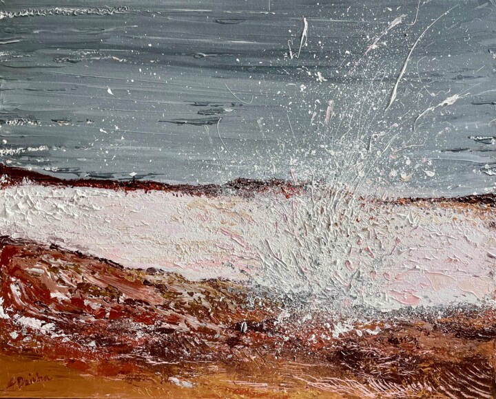 Pintura intitulada "Breaking Waves #1" por Adriana Dziuba, Obras de arte originais, Acrílico
