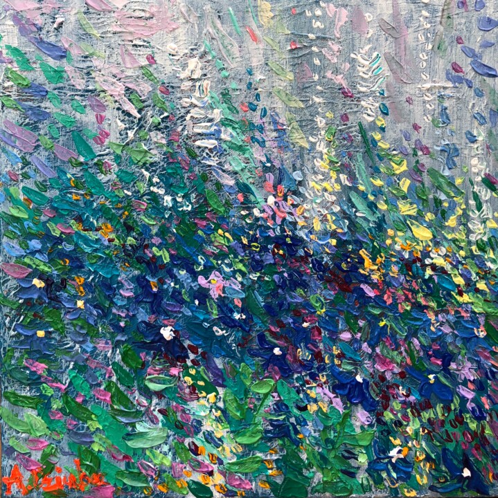 Pittura intitolato "WILD FLOWER MEADOW" da Adriana Dziuba, Opera d'arte originale, Acrilico