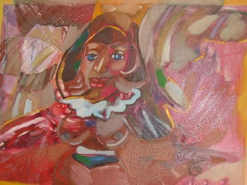 Painting titled "SOEUR" by Adriana Ureche, Original Artwork, Oil